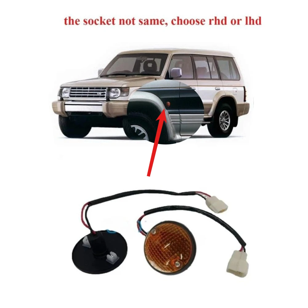 

1 Pcs LHD or RHD Side Signal Turn Lamp with Bulb for Pajero V20 MB831091 Lamp Kit for Montero V30 Turning Lights for Shogun V40