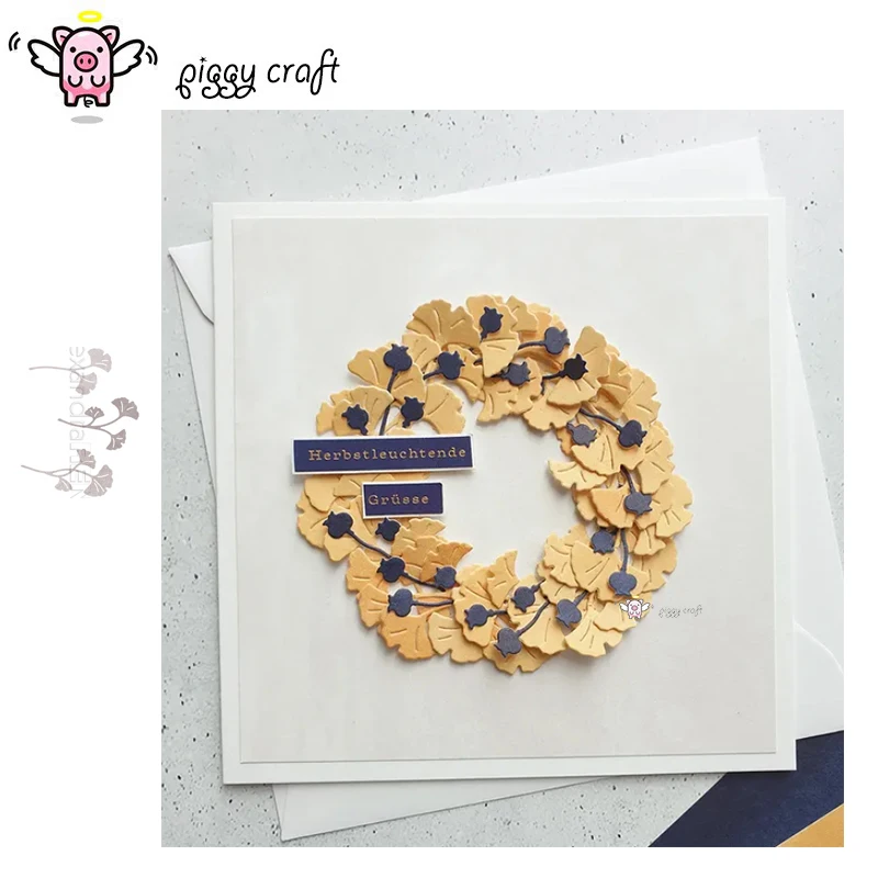 

Piggy Craft metal cutting dies cut die mold Leaf decoration Scrapbook paper craft knife mold blade punch stencils dies