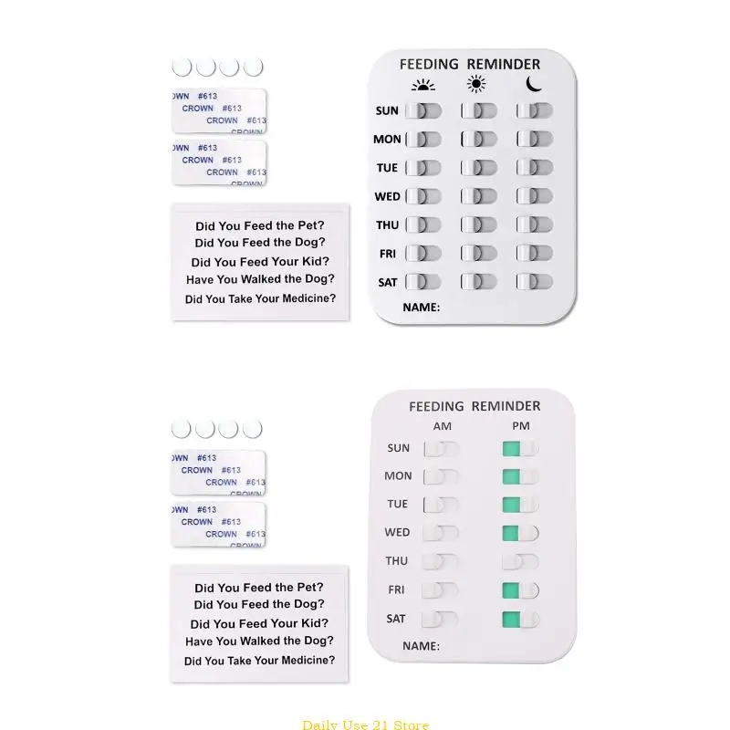 Dog Feeding Reminder Reminder Sticker 2 Times 3 Times a Day Indication Chart Prevent Overfeeding or Obesity