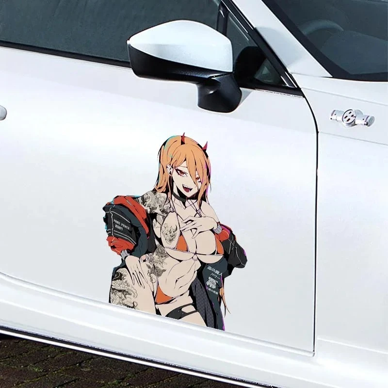 

Anime Waifu Car Sticker Gyaru Bikini Power Fanart Vinyl Decal for Car Cartoon Sticker Waterproof PVC Aesthetic Car Accessories