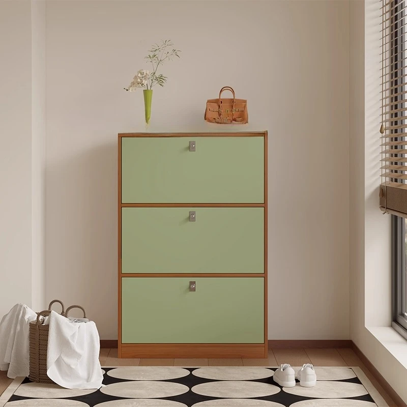 

Medieval style, ultra-thin tipping bucket shoe cabinet, 20cm entrance cabinet at the door of the home