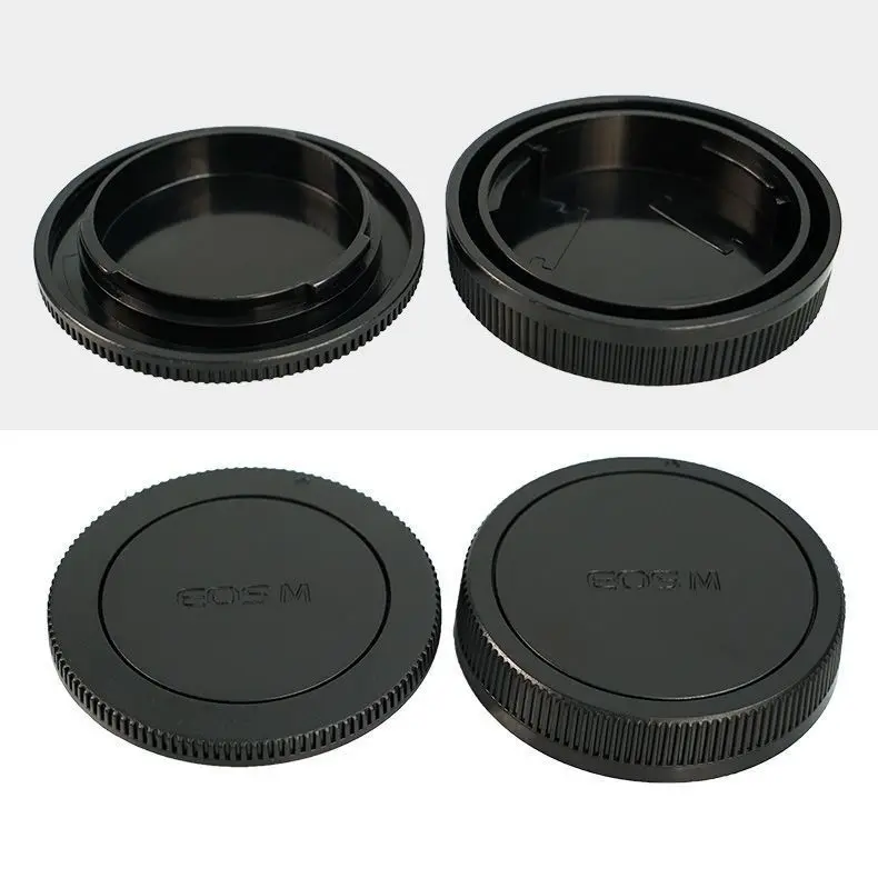 Tampa frontal da câmera + tampa da lente traseira para lentes Canon EOS M EOSM M2 M3 M5 M6 Mark II M10 M50 M100 M200 e EF-M