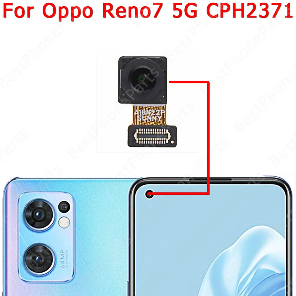 Selfie Rear Front Backside Back View Camera Module For OPPO Reno7 4G Reno8 5G Reno 7 8 Flex Cable Repair Spare Parts