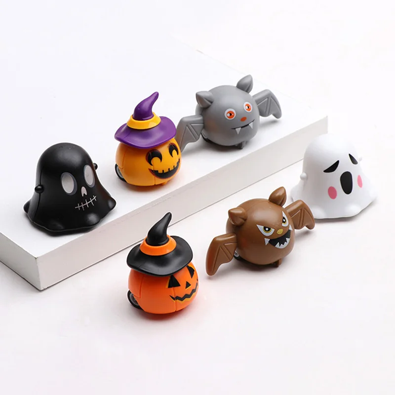 6Pcs Children Halloween Pull Back Mini Cars Friction Powered Vehicles Car Toys Toddlers Party Christmas Gifts Kids Playset Toys
