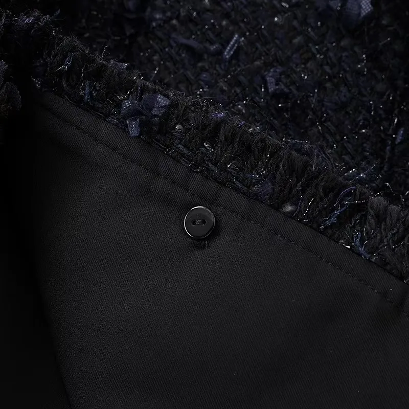 Luxury Tweed Short Coat for Women, Small Fragrance, O Neck, Tassel, Simple, Casual, High Quality, French Fashion, Autumn, Winter