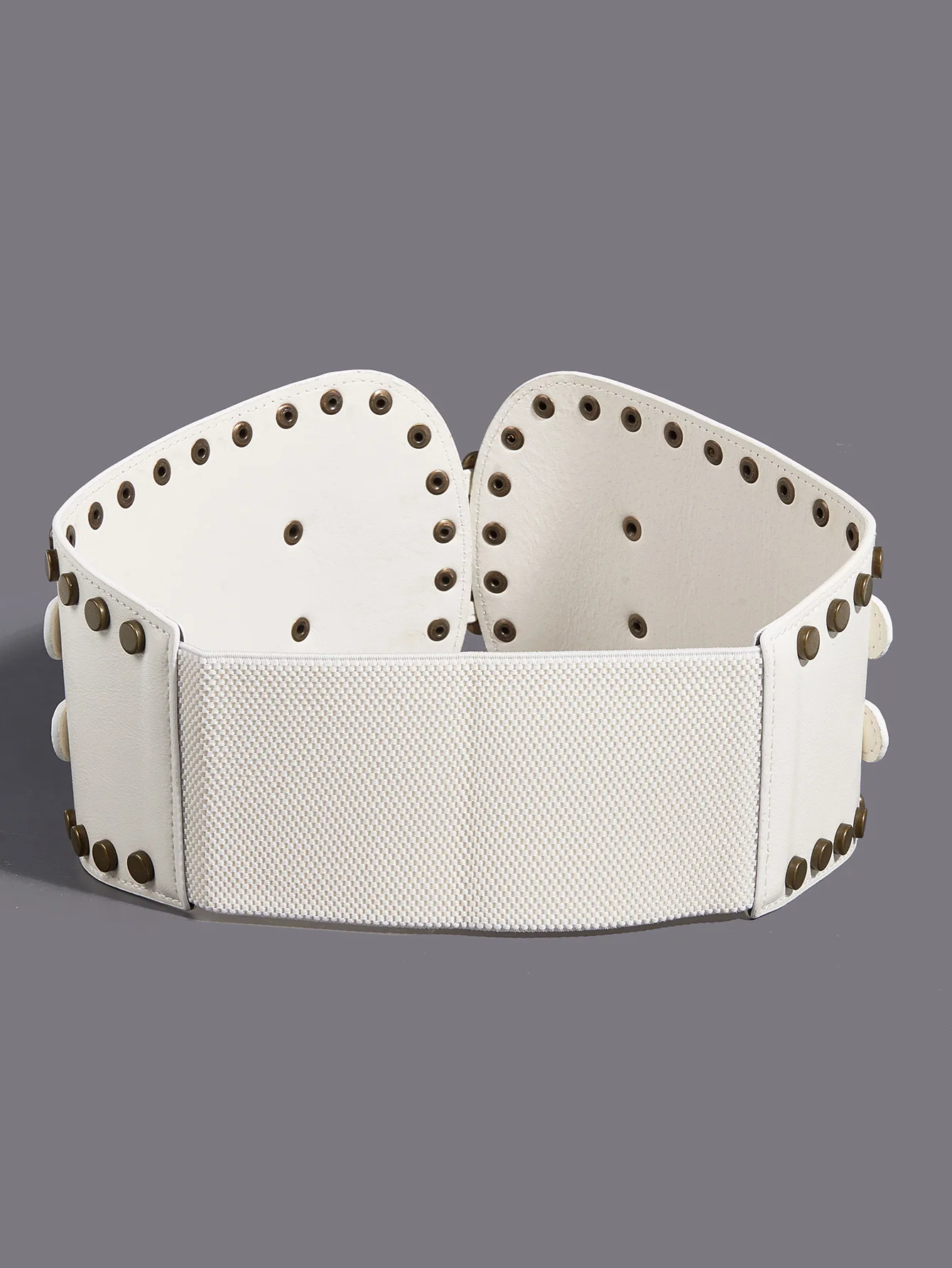 Fashion Wide Belt New Metal Buckle Elastic Waistband Leather Rivet Ultra Wide Belt Chain Belt Corset Belt for Women