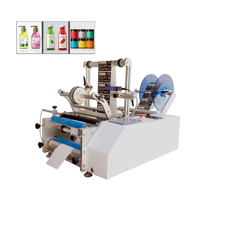 

Полуавтоматическая этикетировочная машина для бутылок с флаконом для круглых бутылок с клейкой бумажной этикеткой