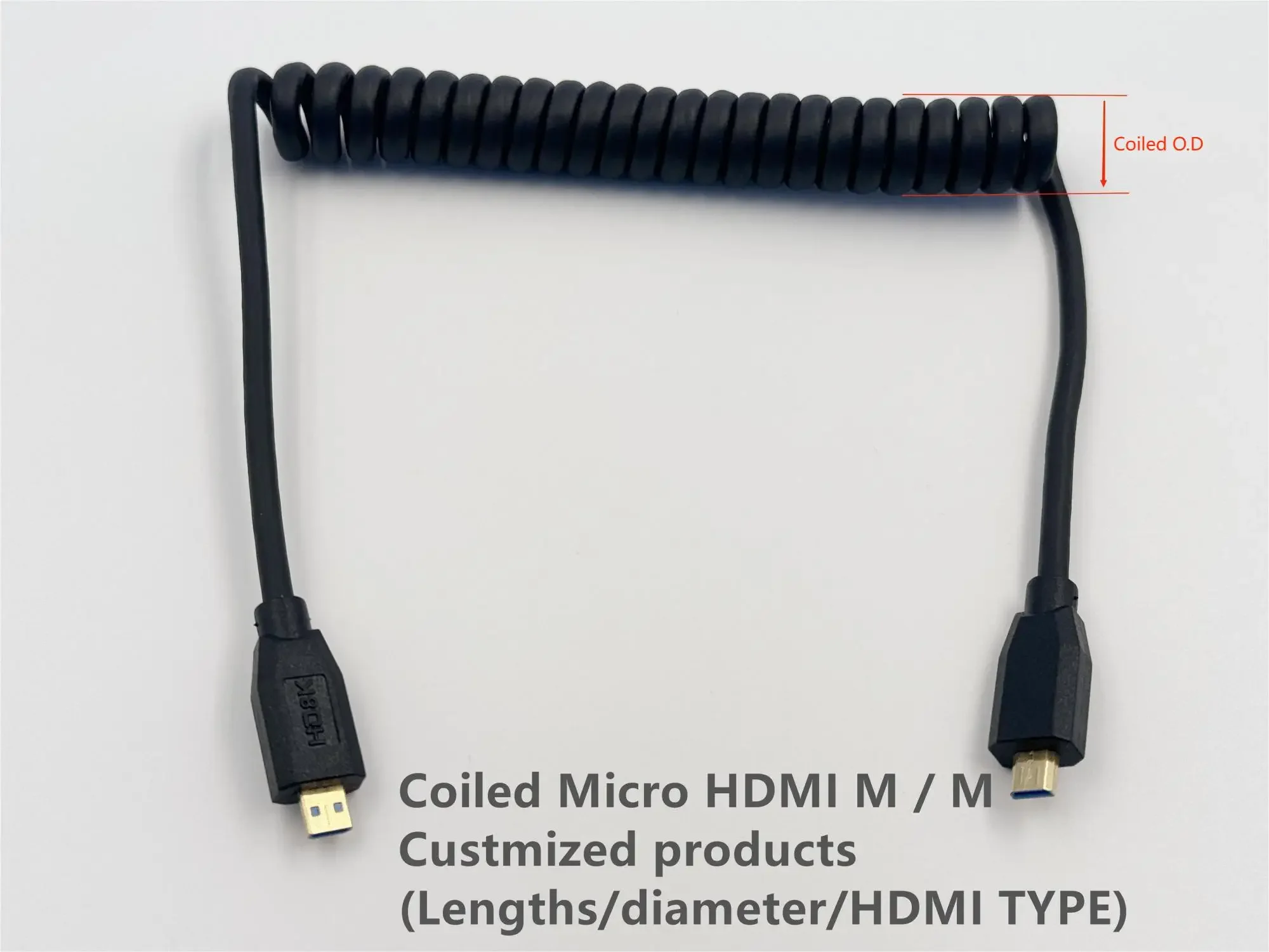 

Coiled Micro HDMI to Micro HDMI Cable, customized products (Coried O.D. / length / HDMI Type)