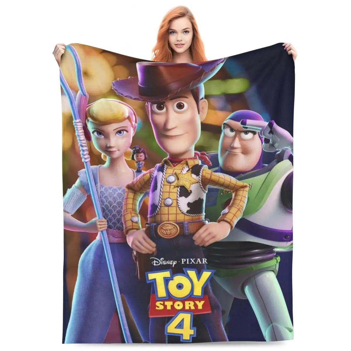 Toy Story 4 Poster Blanket Travel Office Flannel Throw Blanket For Couch Chair Soft Warm Custom Quality Bedspread Gift Idea