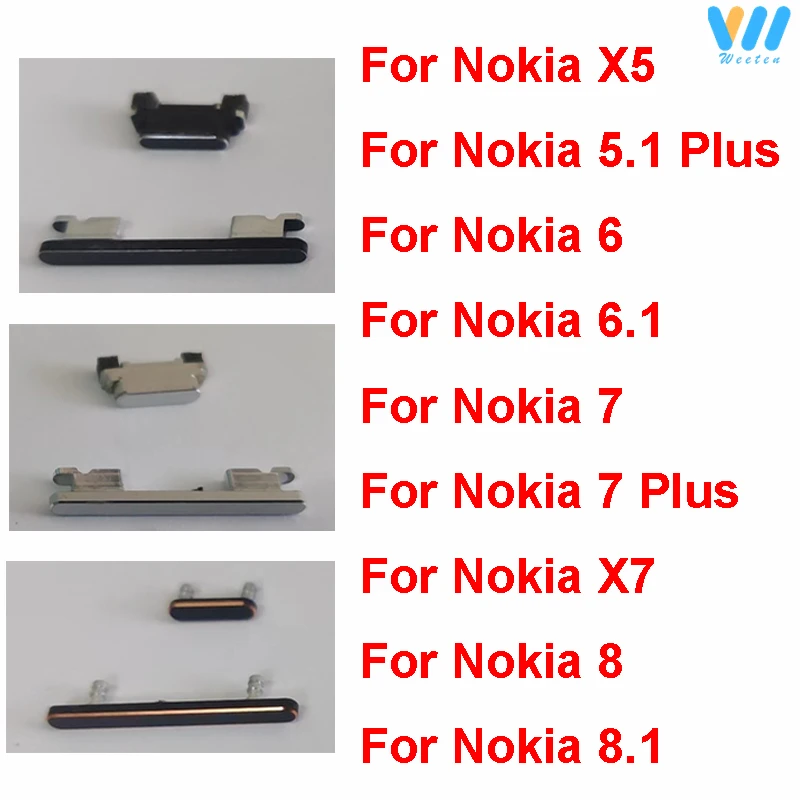 Power Volume Buttons For Nokia 5.1 7 Plus X5 6 6.1 7 X7 8 8.1 ON OFF Power Volume Small Side Key Button Up Down Replacement Part