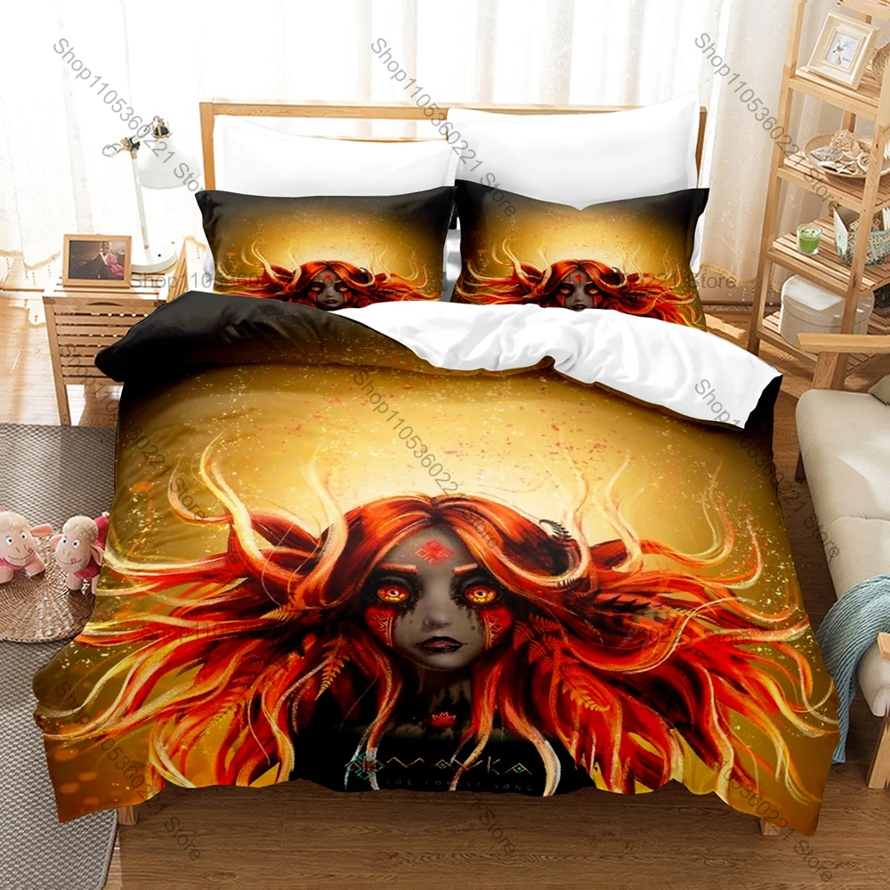 

Kawaii Mavka The Forest Song Printed Bedding Set 3 Pieces Duvet Cover Set for Kids Fans Bedroom Decor All Size
