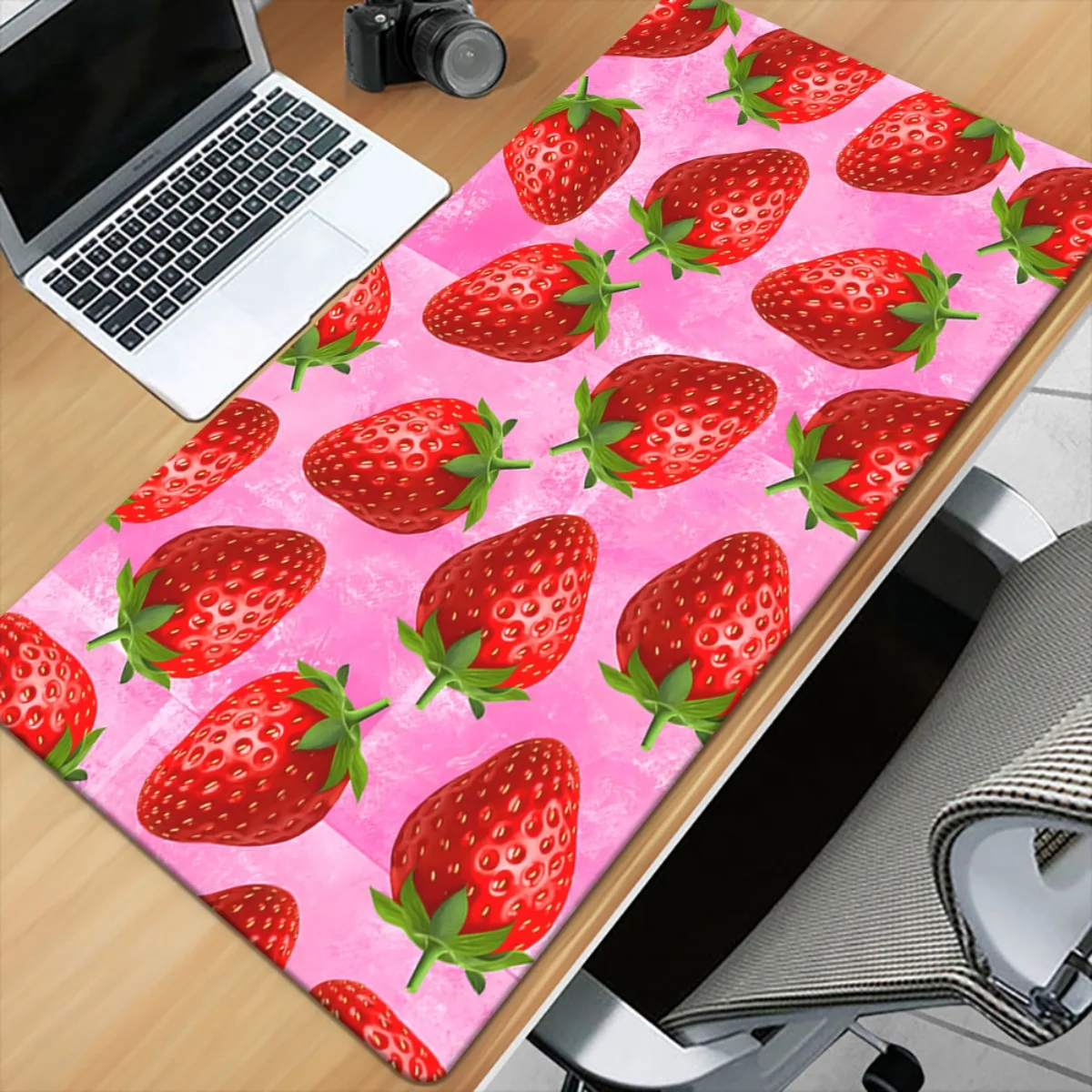 

Коврик для игровой мыши с клубничным дизайном, резиновый, нескользящий, для ПК и компьютера