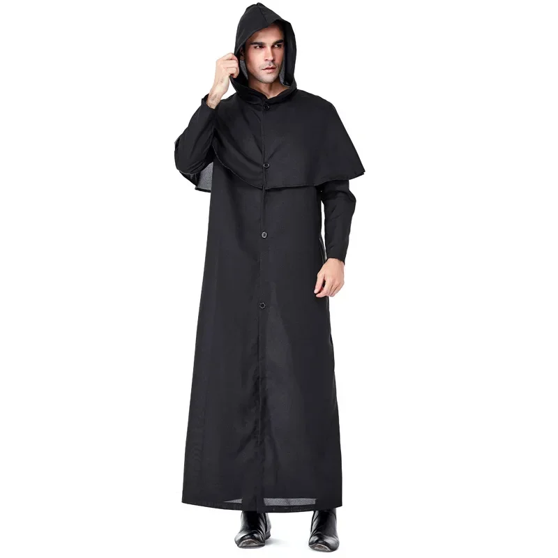 Robe de Barrage Cosplay Médiéval pour Homme Adulte, Religieux, Missionnaire, Esprit Maléfique, Assassin, Vampire, Halloween