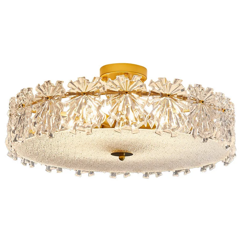 

French light luxury personalized glass ceiling lamp, bedroom room lamp, Nordic home study dining room lamp