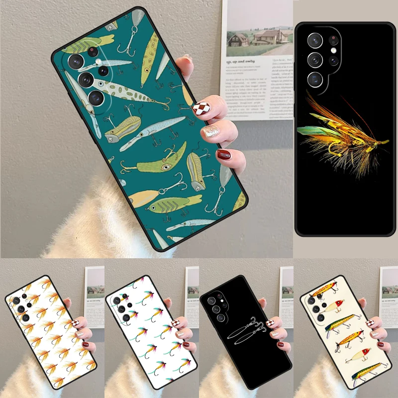 Cover For Samsung Galaxy S24 Ultra S21 S22 S8 S9 S10E Note 10 20 Plus FE S23 Fly Fishing Lure Phone case Coque