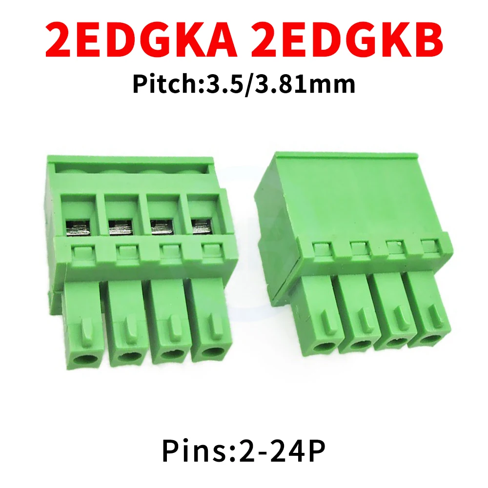 (10 Pcs) KF 2EDGKA 2EDGKB 3.81mm 3.5mm Pitch Side Outlet Vertical Plug 15EDGKA 15EDGKB 3.81 / 3.5 Upright Plug-in Terminal Block