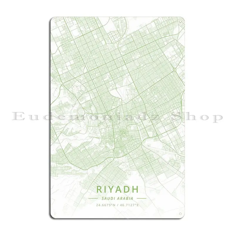 Riyadh Saudi Arabia Metal Plaque Wall Decor Party Wall Decor Custom Garage Tin Sign Poster