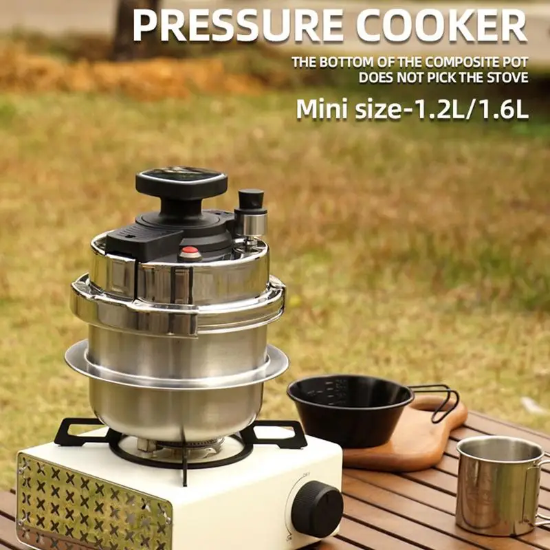 Imagem -04 - Atualizado Mini Panela de Pressão Camping ao ar Livre Fogão de Indução a Gás em Casa Cozinhando Arroz 1.2l Aço Inoxidável