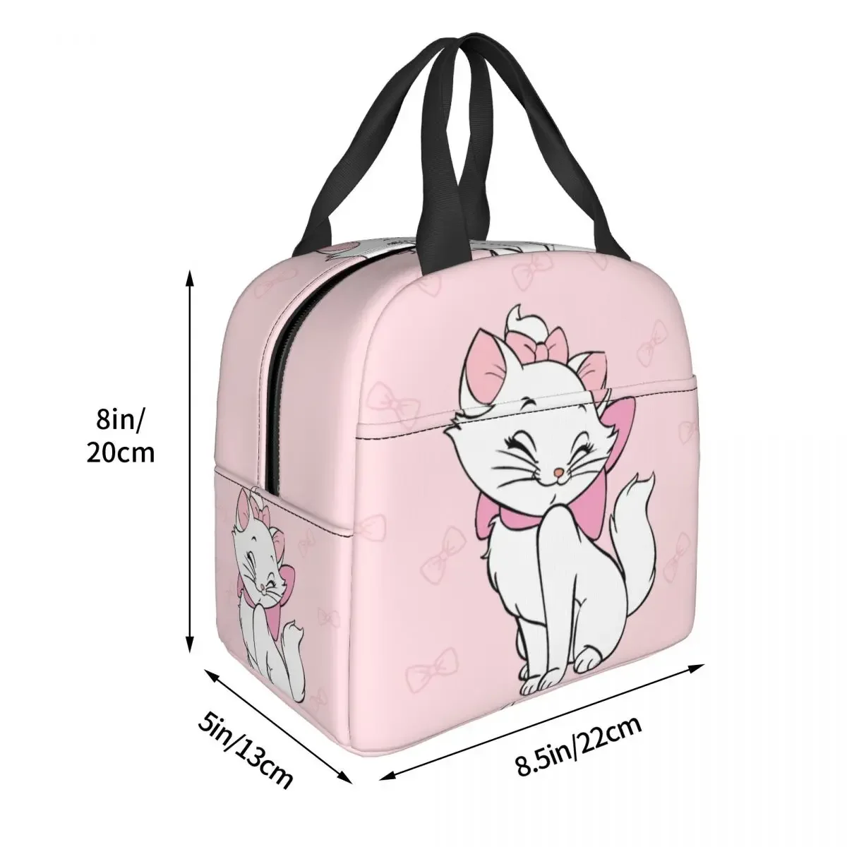 Aristocats Pink Marie Cat Izolowana torba na lunch Pojemnik na posiłek o dużej pojemności Torba termiczna Tote Lunch Box Praca Piknik Bento Pouch