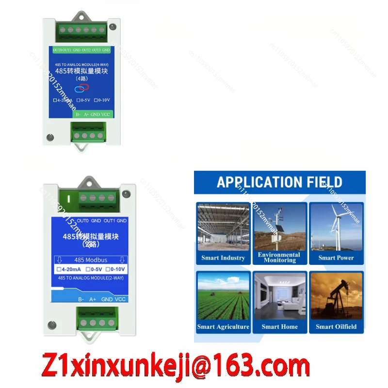 Conversion RS485 to 4-20mA 0-5V 0-10V Transform Module 2 4 Channel Modbus RTU RS485 to Analog Industrial Converter Modules