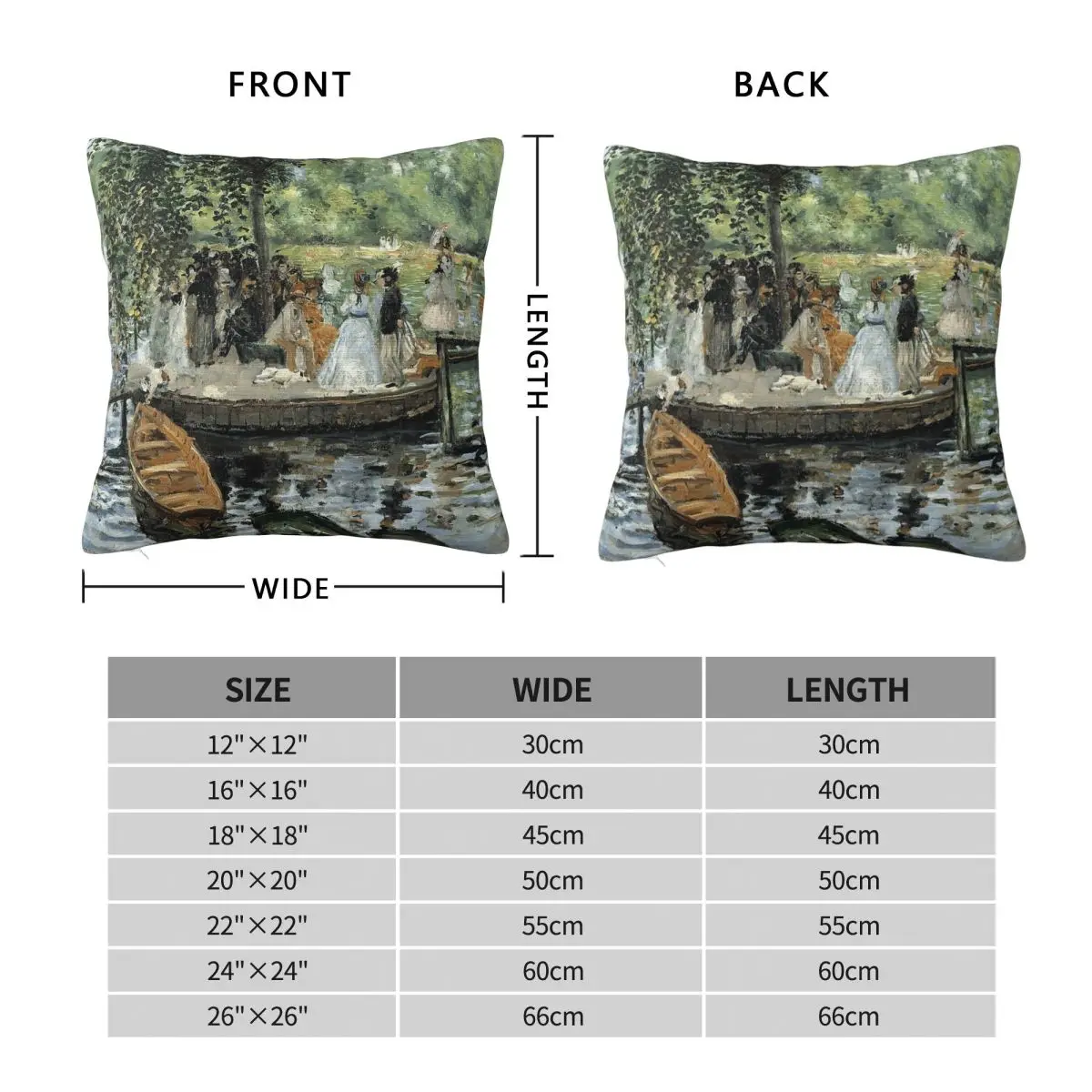 Pierre-Auguste Renoir La Grenouillere Pillowcase Polyester Linen Velvet Creative Decorative Throw Pillow Case Home Cushion Cover
