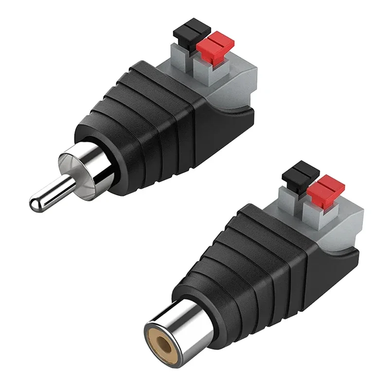 1/2/5/10pcs Speaker Wire Cable To Audio Male Cable Professional Jack Press Plug RCA Connector Adapter Cable