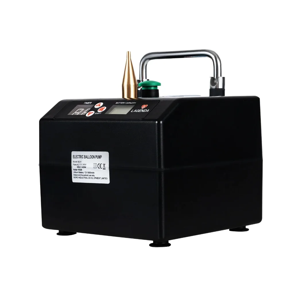 Elektrische Luftballonpumpe, B23 Lagenda Tragbare elektrische Ballonpumpe Ballonfüller Party-Luftgebläse mit Timer-Batterie