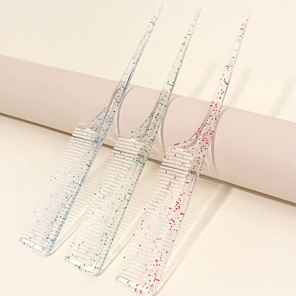 헤어 스타일리스트용 테일 콤 3개, 내구성 있는 파팅 콤, 염색, 땋기, 엉킴 풀기용으로 사용하기 쉬운 랫 테일 콤