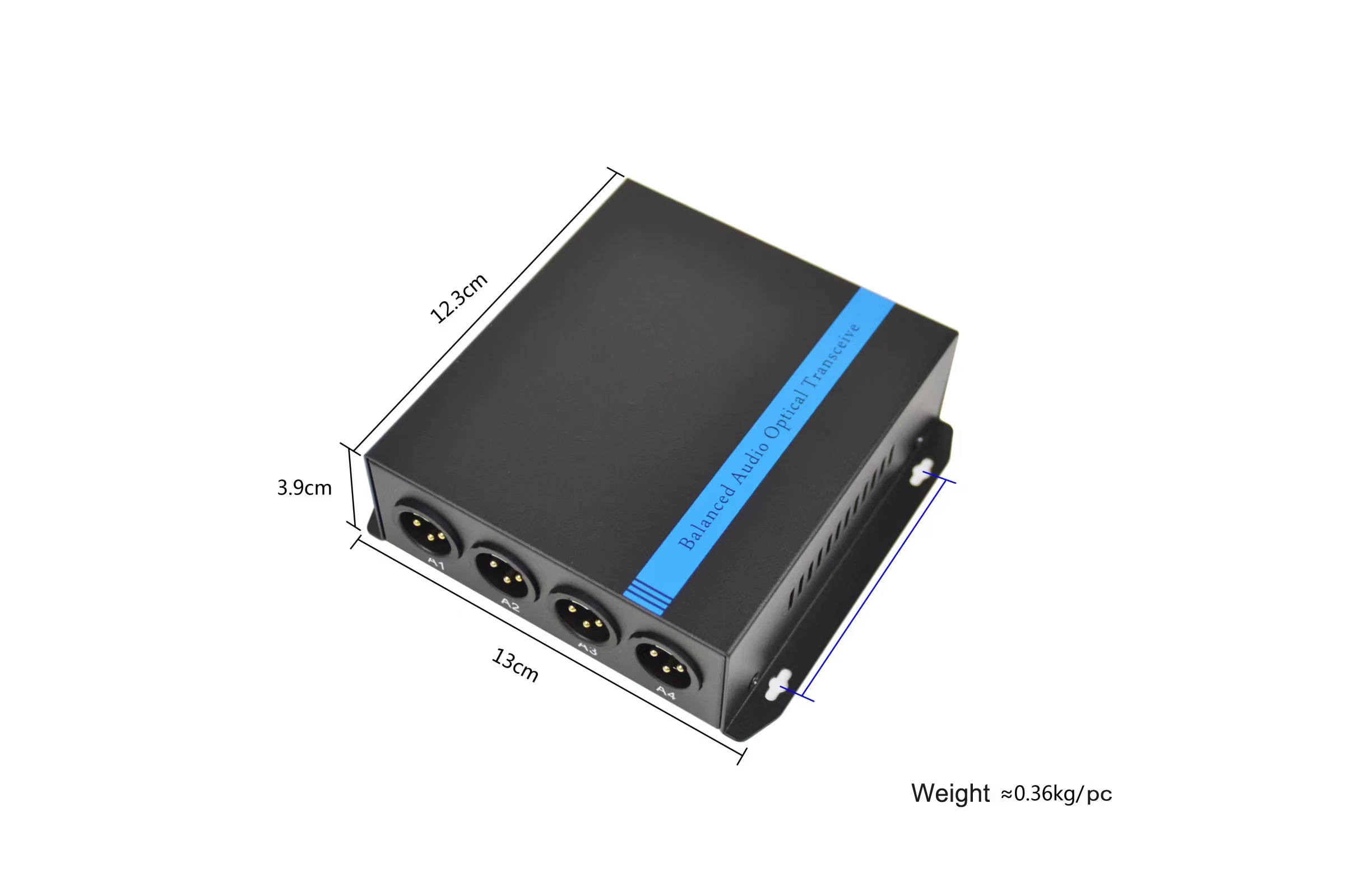 1/2/4/8CH 1310/1550nm Single Fiber 20km FC/SC XLR Fiber Converter Balanced Audio Converter DC 5V Telecom/Data Center Use