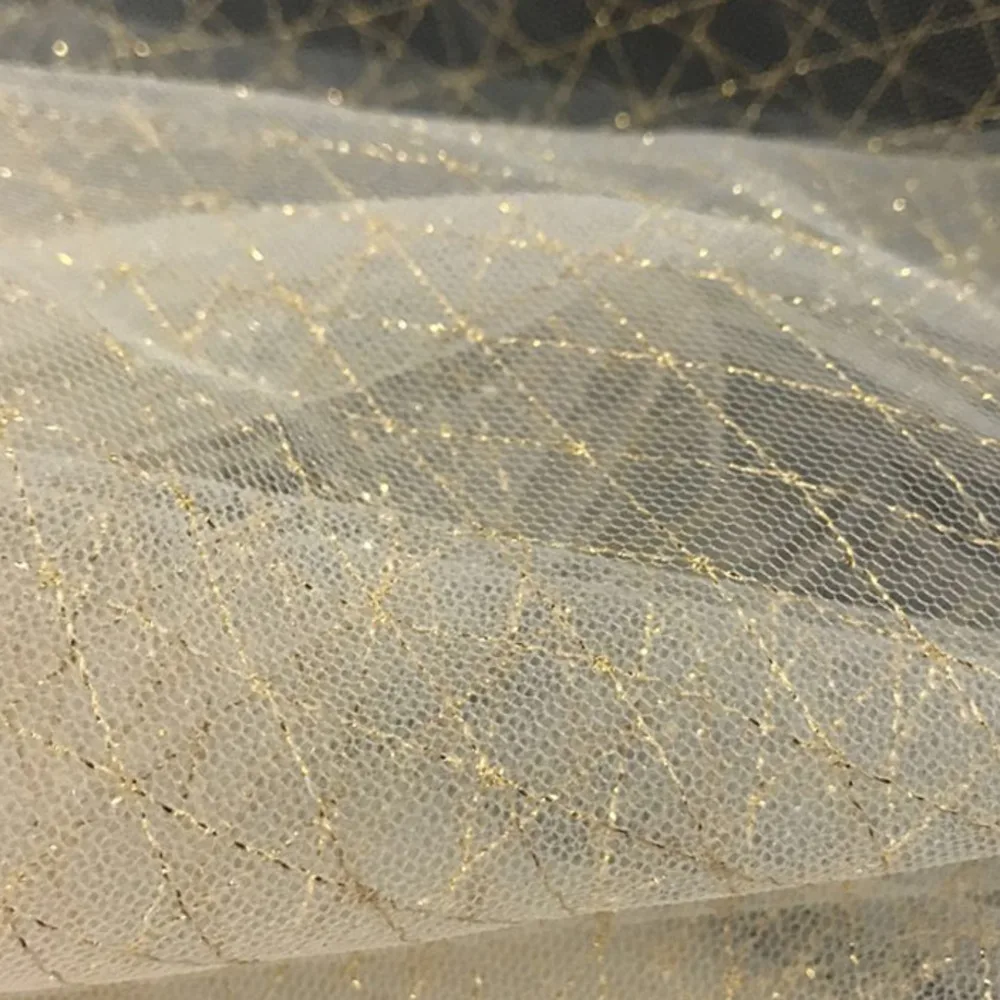 Elmas Altın Iplik Dantel Örgü Kazık Çorap Tutu Etek Resmi Elbise Performans Elbise kadın iç çamaşırı Taban Örgü Kumaş