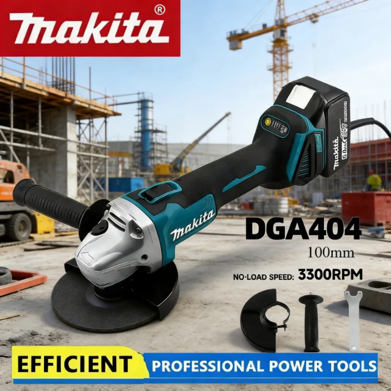 

Аккумуляторная угловая шлифмашина Makita DGA404 100 мм, бесщеточная, для металла и дерева, шлифовка, полировка, резка, электроинструмент