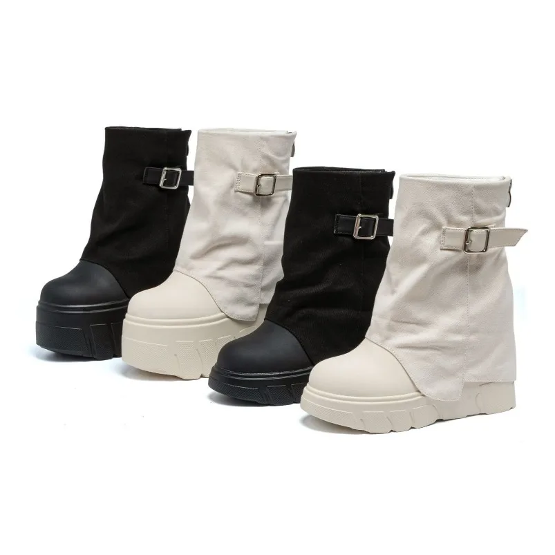

koznoy/женские ботильоны 10 см, модные ботинки, ботинки, весна-осень-зима, кроссовки на платформе для женщин, повседневная обувь на танкетке