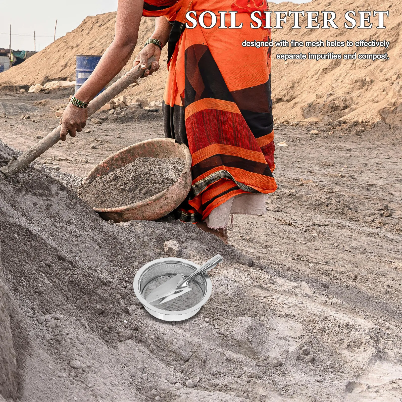 Garden Sieve Soil - 1Set Soil Sieve Garden Sifter Stainless