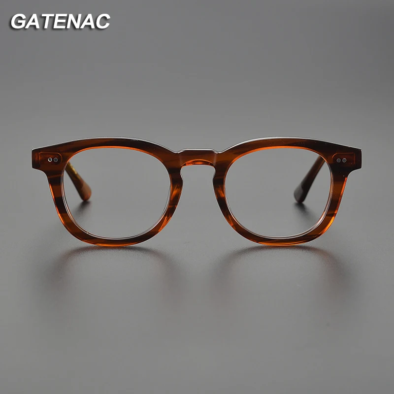 Vintage Acetate Glasses Frame Men Women Retro Prescription Myopia Eyeglasses Frame 2023 New Korea Handmade Luxury Brand Eyewear