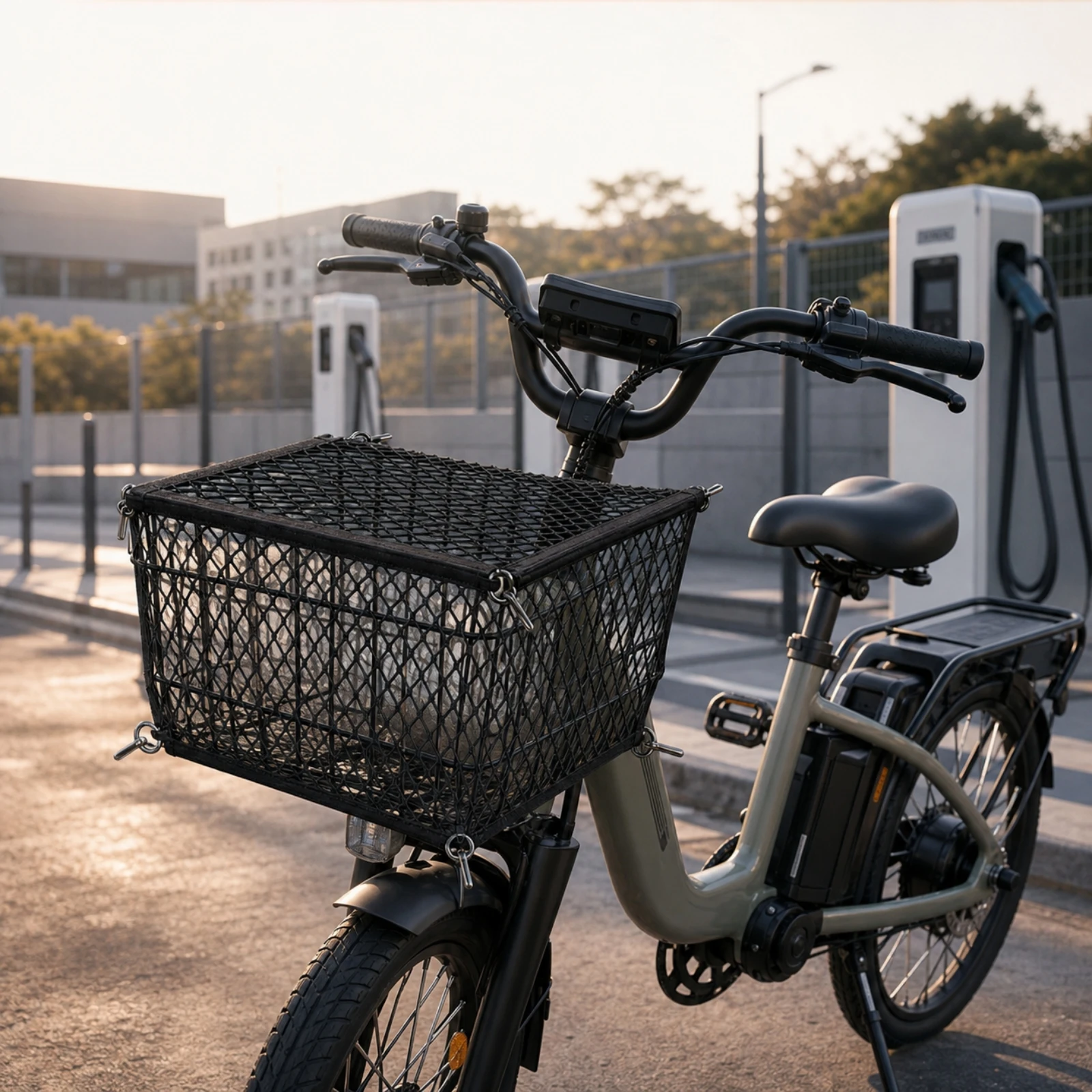 Basket Cover Net Stretch Elastic Cargo Net Long-Lasting Versatile for Commuters, Electric Bike, Daily Rides