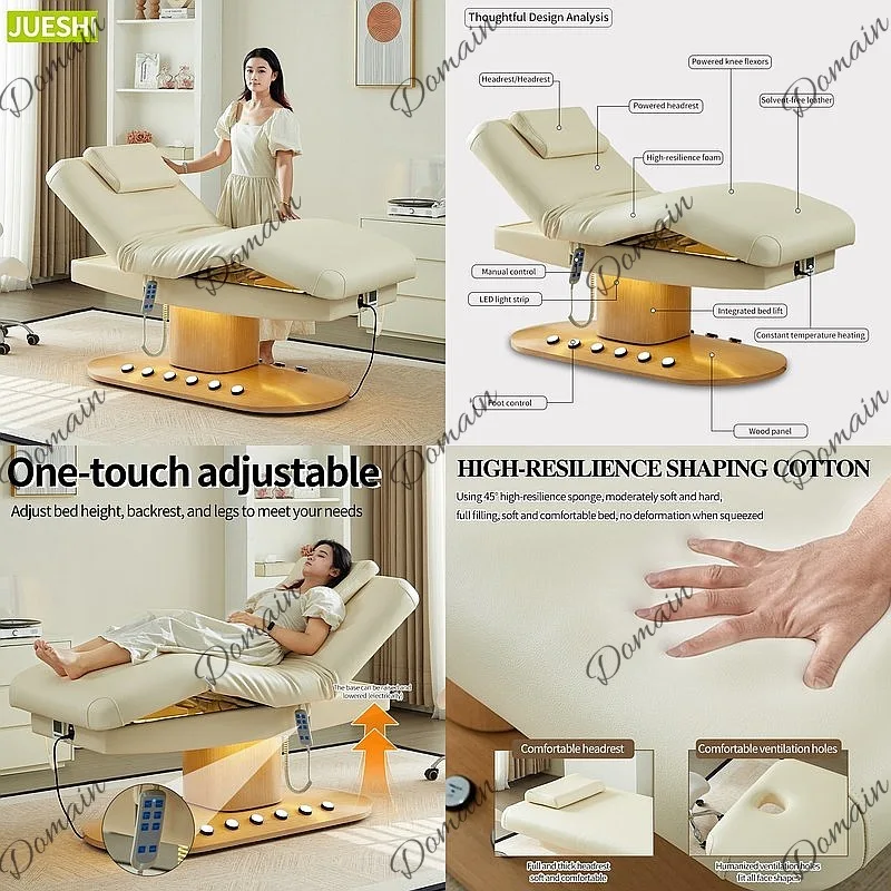 Electric Beauty Bed with Constant Heating Latex Massage for Spa Micro Plastic Surgery Multifunction Therapy