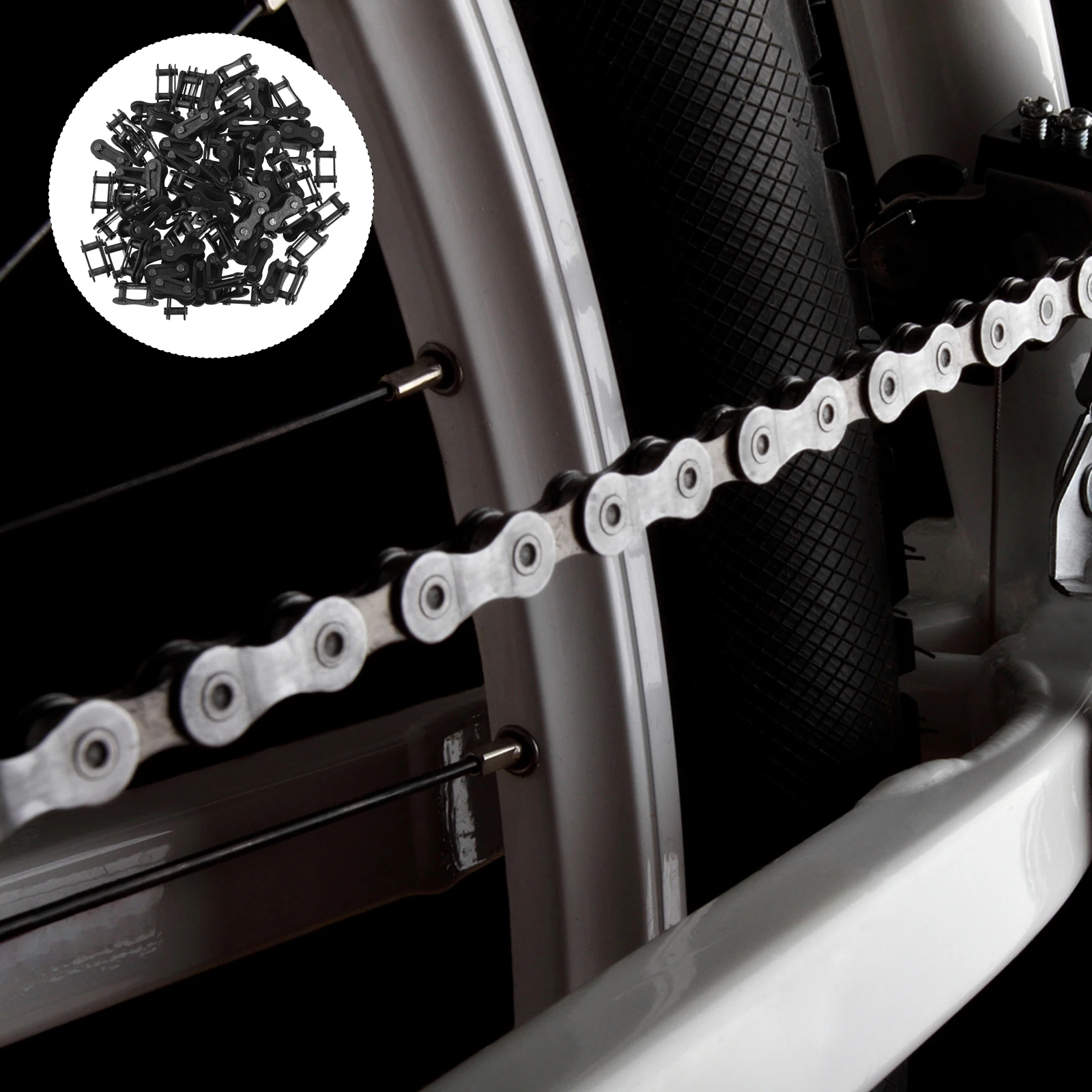 

100pcs Bike Chain Connector Buckles Smooth Durable Replacement For Mountain Bike Repairing Linker Joint Adapter Cycling Supply