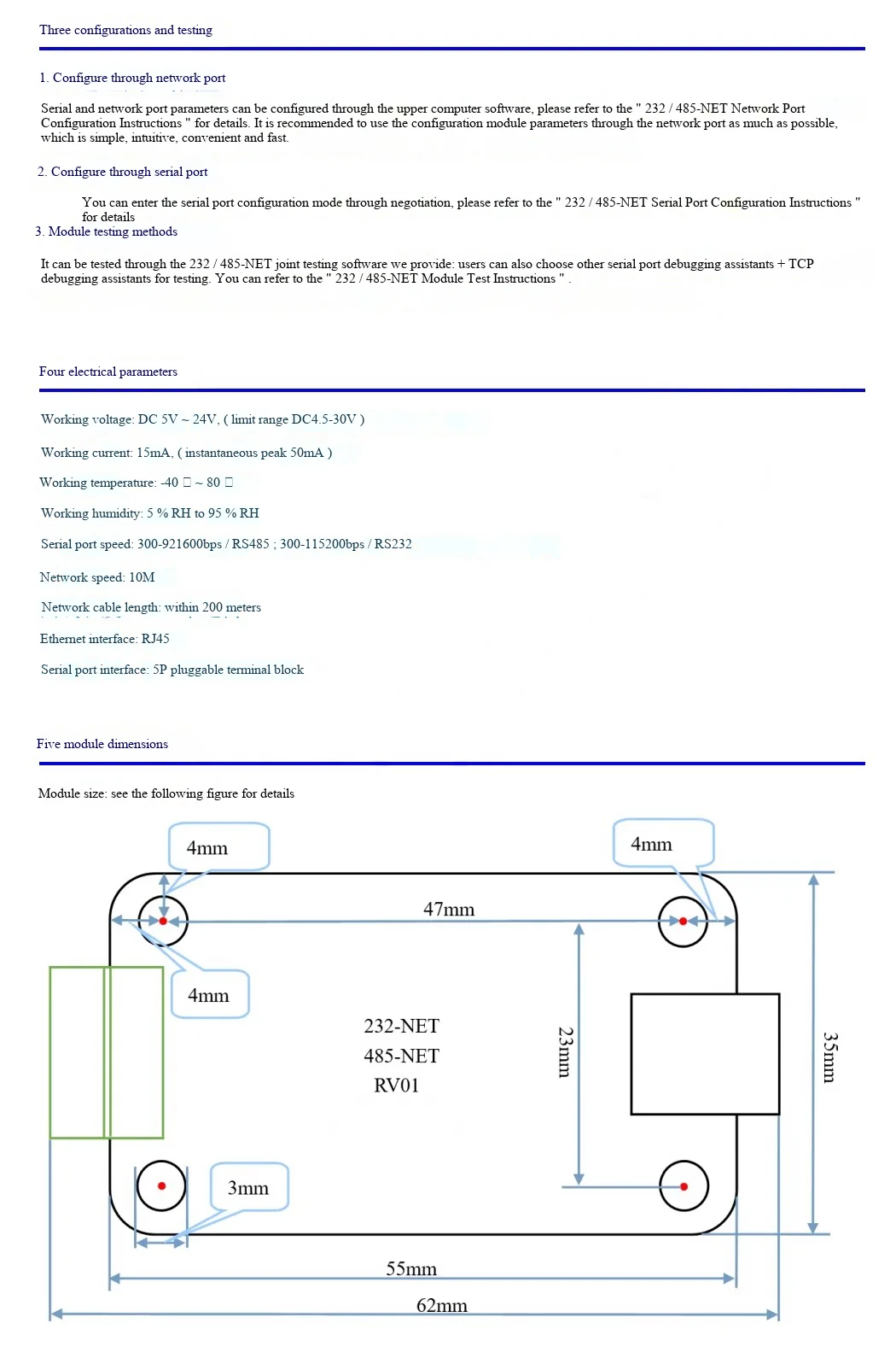 232/485/Serieller Port zu Ethernet-Port/UART zu Ethernet serieller Port Datenübertragung/CH9120 Modul – Detail 6