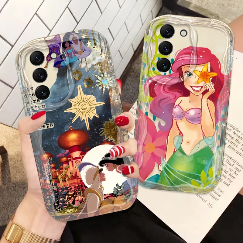 Disney Aladdin Magic Lamp For Samsung S24 S23 S21 S20 Ultra Plus FE A73 A72 A71 A51 A05S A05 5G Wave Oil Cover Phone Case