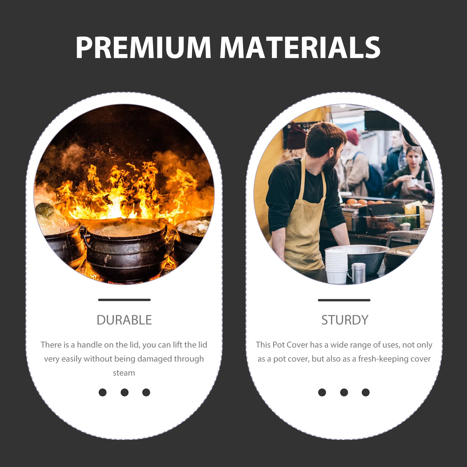 

Transparent Stainless Steel Pot Cover Multi-Use Metal Lid for Pots and Pans with Heat-Resistant Handle Metal Lid