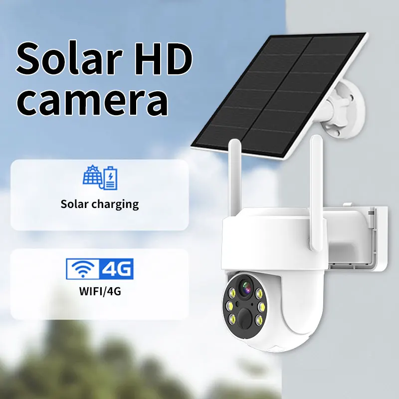 4MP UHD iCsee APP Solar Power Wireless PTZ Wifi  IP Dome Camera Full Color AI Humanoid Detection Security CCTV Baby Monitor