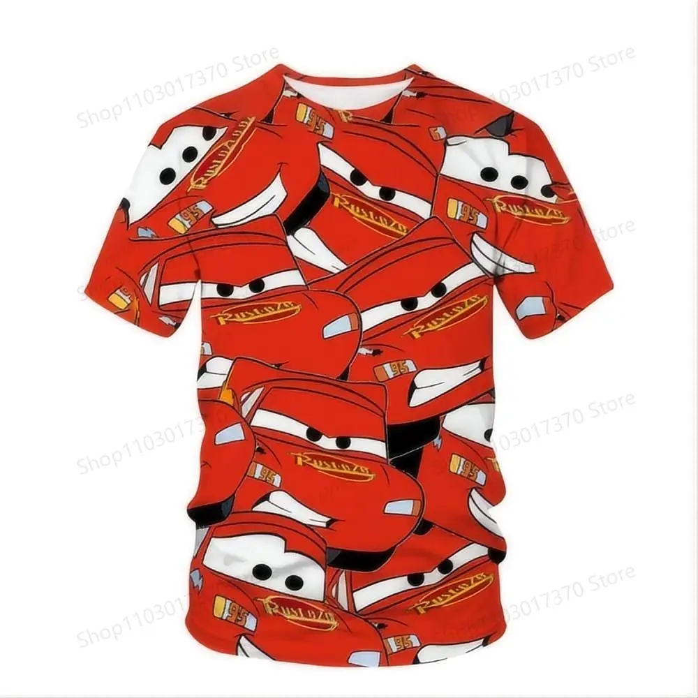 Disney Baby Boys Cartoon 3D Pixar Cars Lightning McQueen Children Short Sleeve T Shirts Girl Top Tee Men Women Clothing T-shirt