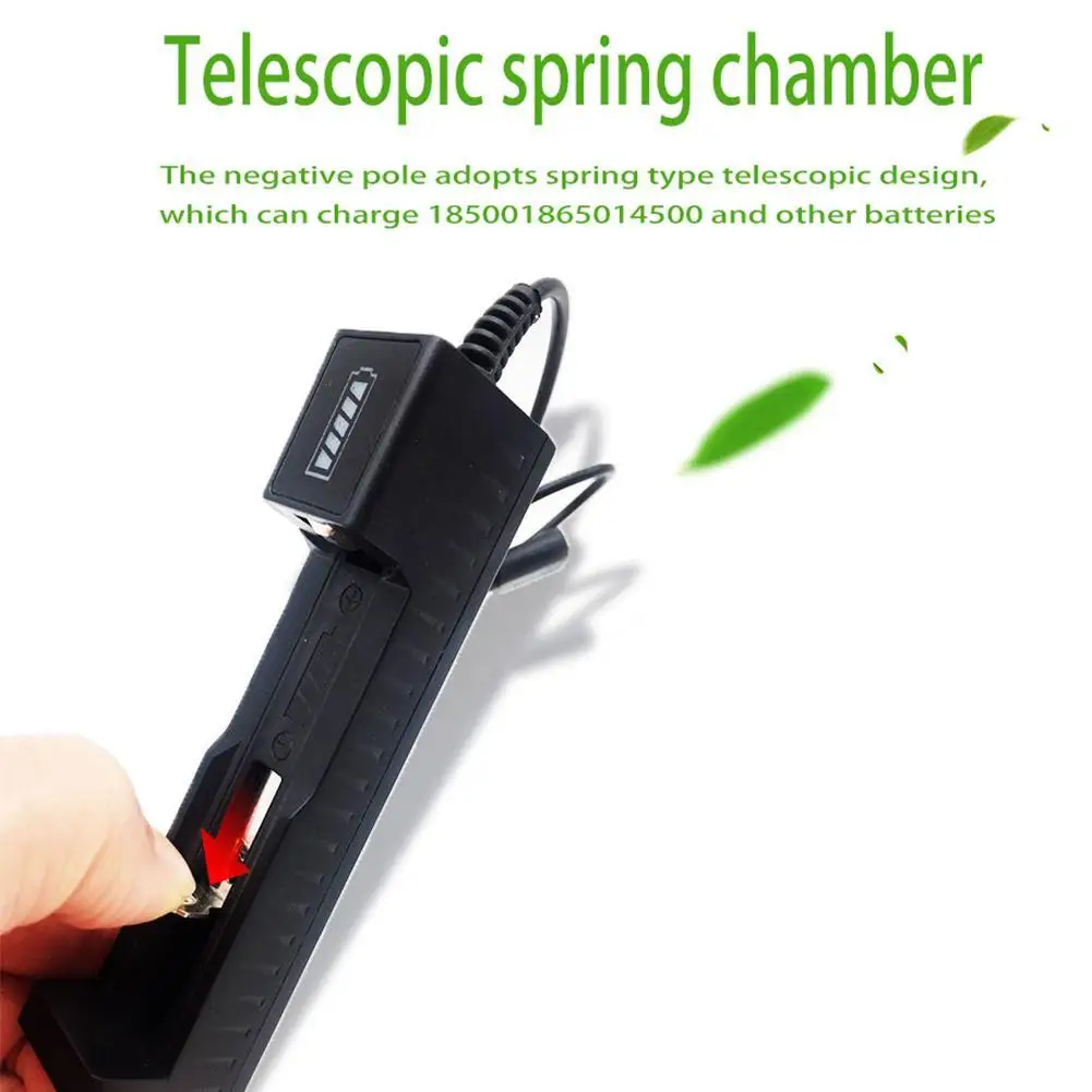Universal 18650 Battery Charger USB Smart Single Slot 26650 14500 16340 3.7V 4.2V Li-ion Flashlight Vape RC Toy Power Charger