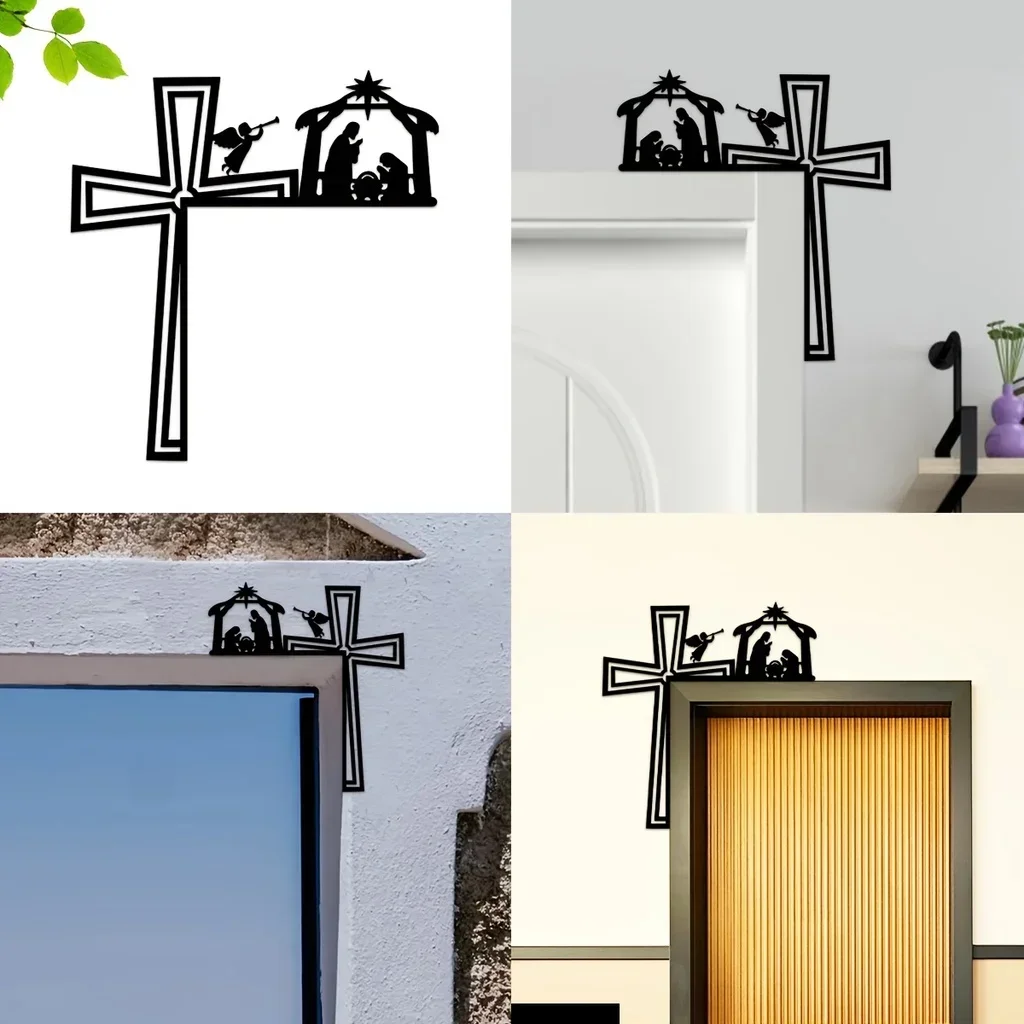 Hello Young  Creative Silhouette Metal Door Corner Decorations Door Frame Corner Decorations Art Home Decor Metal Wall Hanging D