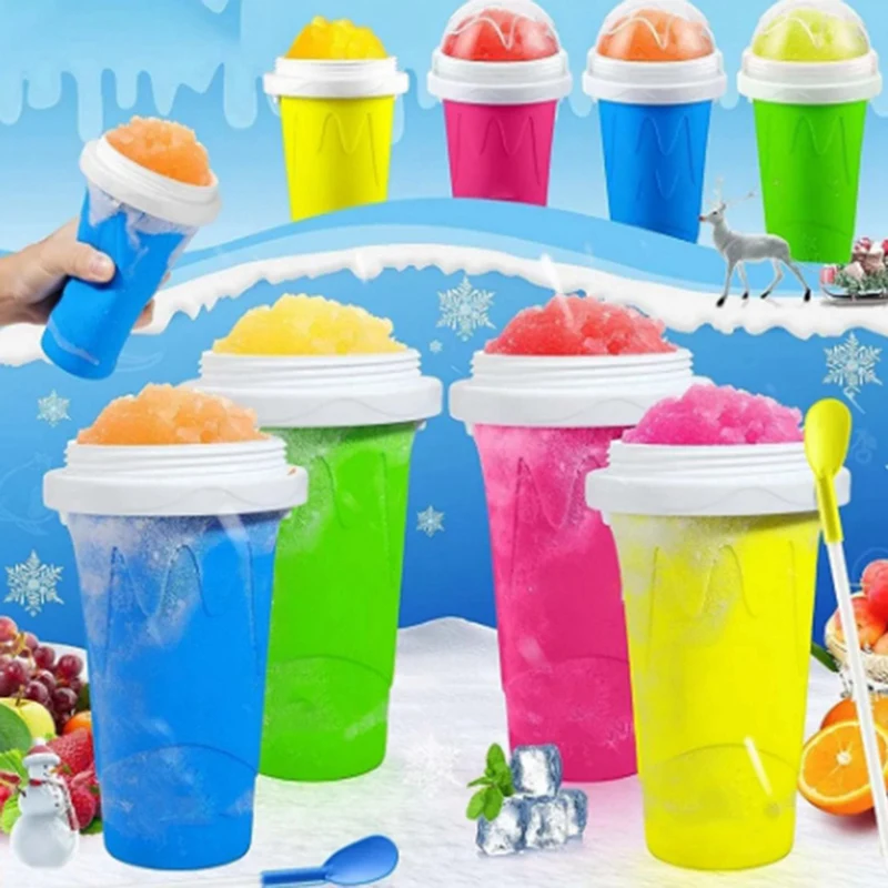 

DIY Magic Slushy Maker Squeeze Cup, Portable Smoothie Squeeze Cup For Juices, Milk And Ice Cream Make Durable