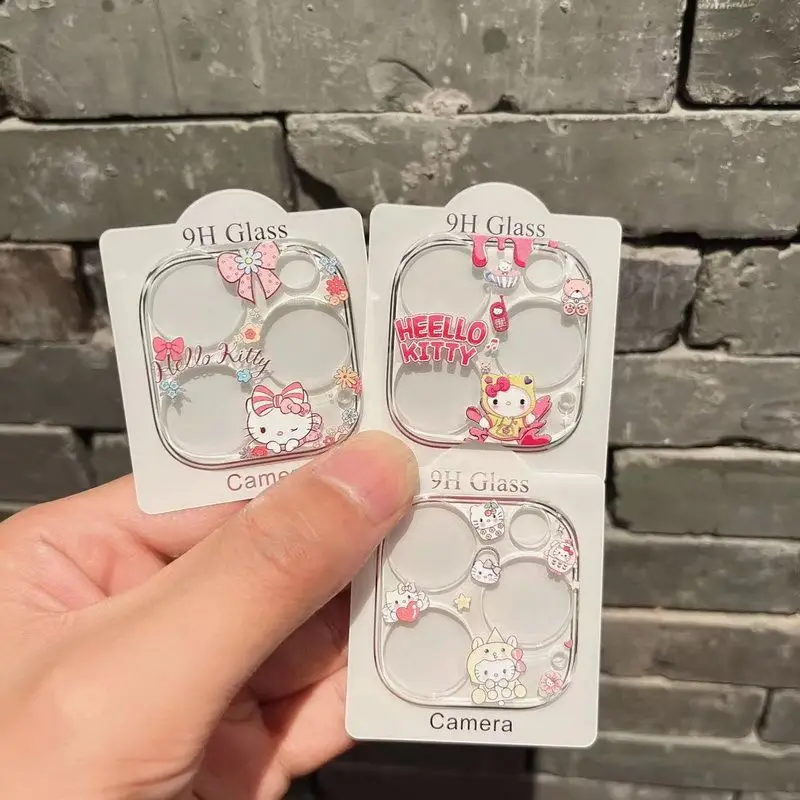 Hello Kitty Cartoon HD Back Camera Glass Protector For iPhone 13 11 12 14 15 Pro Max Lens Protective Glass on iPhone Camera Film