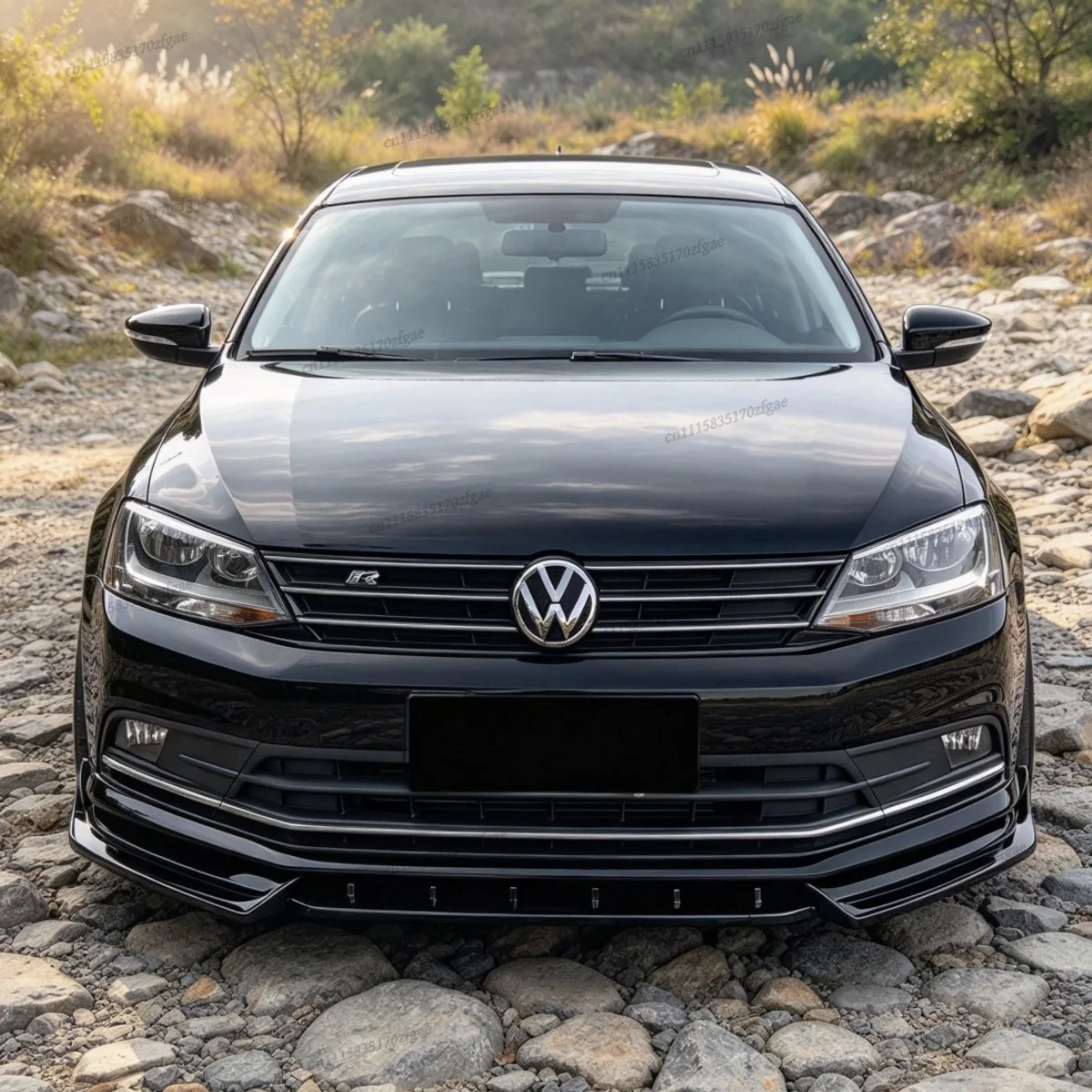 Car Front Lip Bumper Spoiler Splitter for Volkswagen Jetta MK6.5 Standard 2015-2018 Glossy Black Bodykits Diffuser Over Tuning