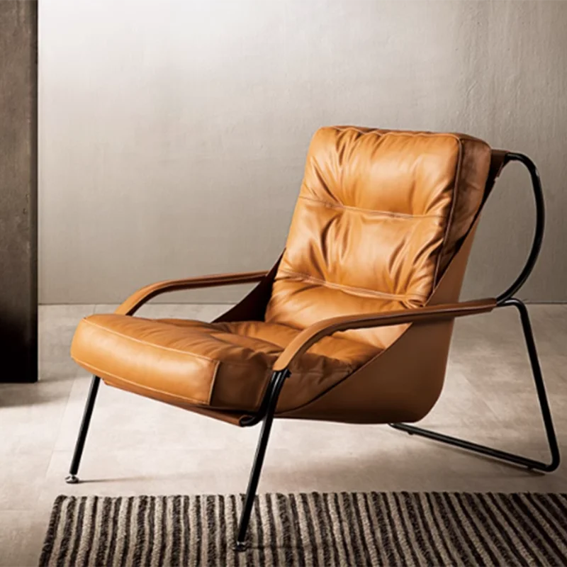 

Italy Brown Living Room Chairs Recliner Relaxing Handle Comfy Arm Chairs Chaise Design Luxury Sedie Da Soggiorno Home Furniture