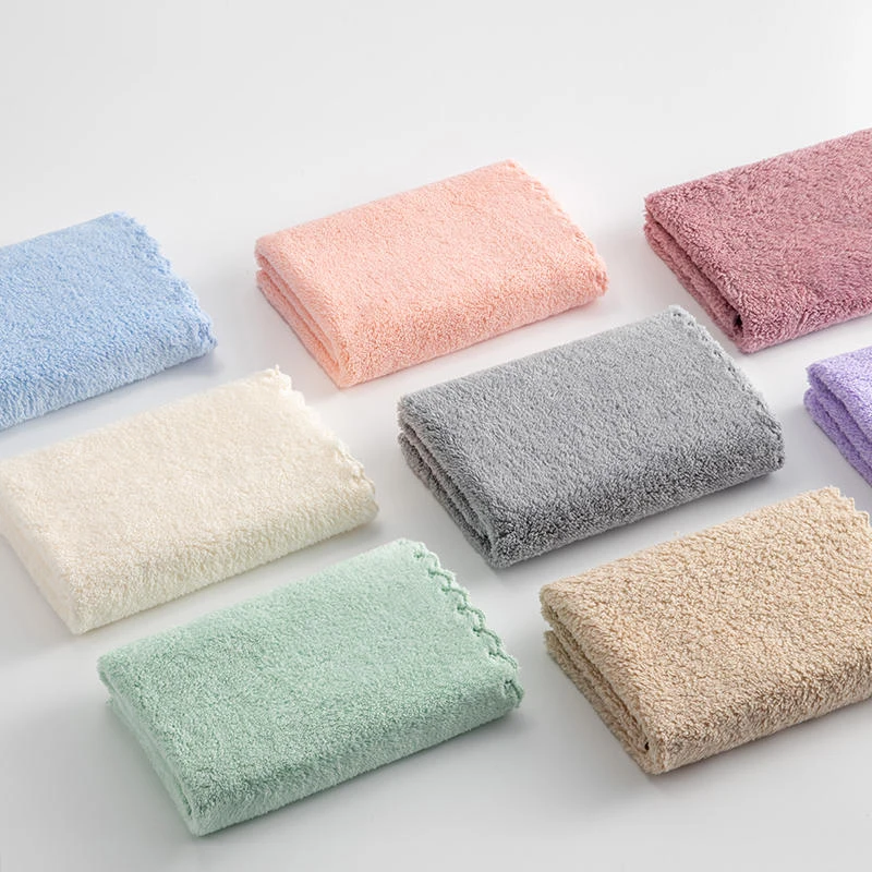 10 PCS Microfiber Towels Cleaning Face Towels Square Washcloth Hand Towel Coral Velvet Quick Drying Soft Water Absorption