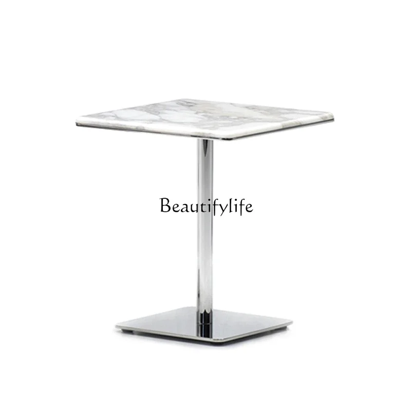 

FG11Italian Minimalist Marble Corner Table Modern Furniture Balcony Sofa Table